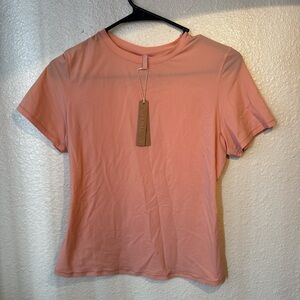 SKIMS Short Sleeve Crewneck Tee - Coral Peach